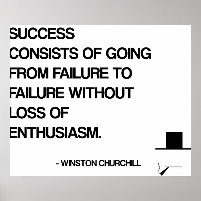 Churchill Motivational Quote - Success Poster (Front)