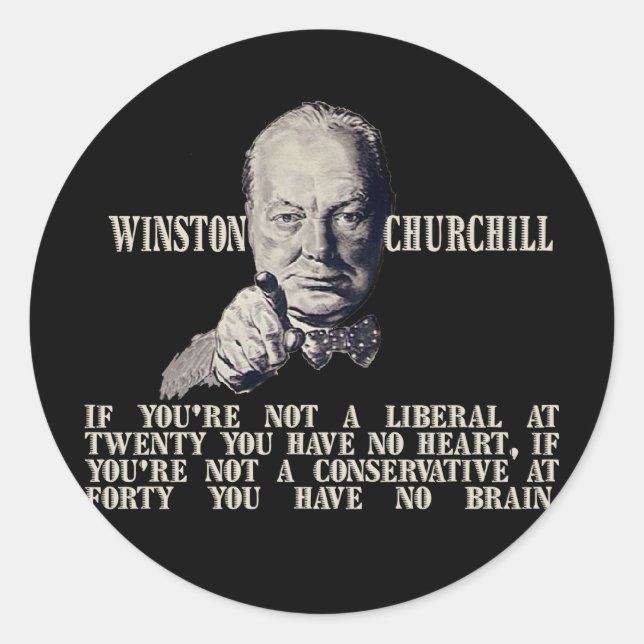 Churchill on Conservatives and Liberals Classic Round Sticker (Front)
