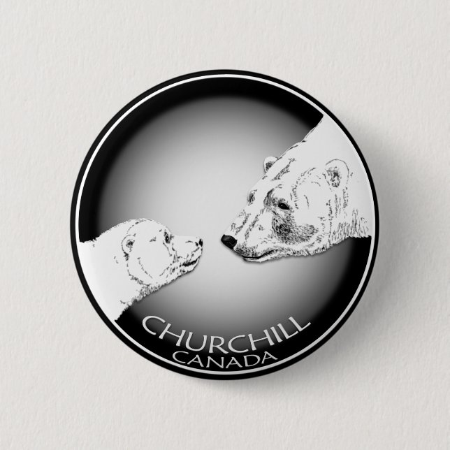 Churchill Souvenirs Polar Bear Art Shirts & Gifts 2 Inch Round Button (Front)
