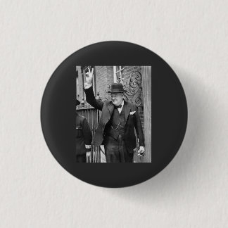 CHURCHILL V SIGN. 1 INCH ROUND BUTTON