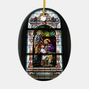 churchwindow from brezje - slovenia ceramic ornament