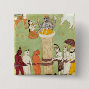Churning of the Sea of Milk, 15th-17th century 2 Inch Square Button