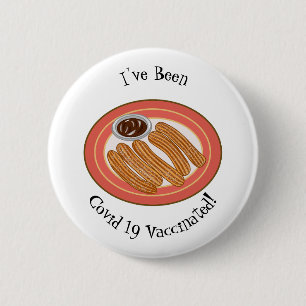 Churro cartoon illustration 2 inch round button