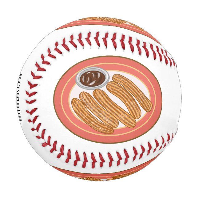 Churro cartoon illustration baseball (Front Left)