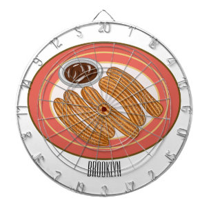 Churro cartoon illustration  dartboard