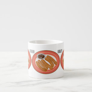 Churro cartoon illustration  espresso cup