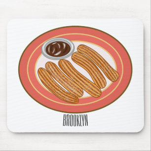 Churro cartoon illustration  mouse pad