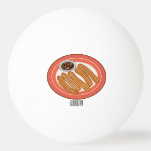 Churro cartoon illustration  ping pong ball