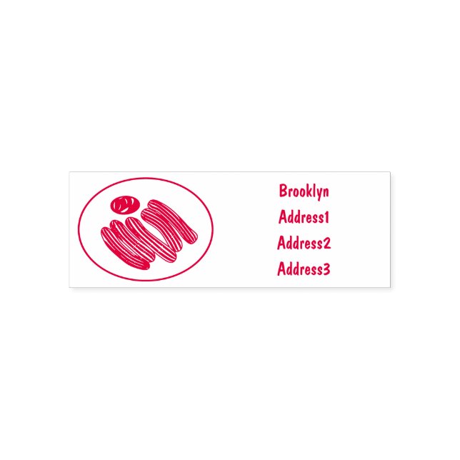 Churro cartoon illustration self-inking stamp (Design)