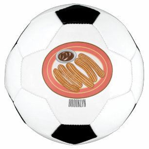 Churro cartoon illustration  soccer ball