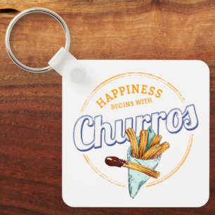 Churros Snack Vintage Dessert Retro Street Food Keychain