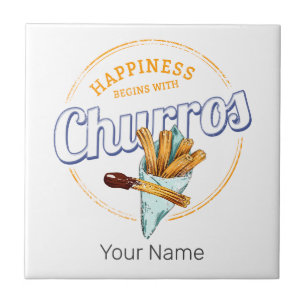 Churros Snack Vintage Dessert Retro Street Food Tile