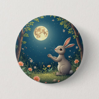 chuseok rabbit 2 inch round button