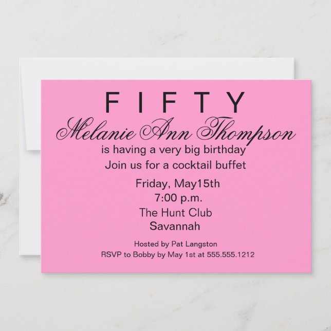 Chut, C'est une Invitation surprise 50e anniversai (Devant)