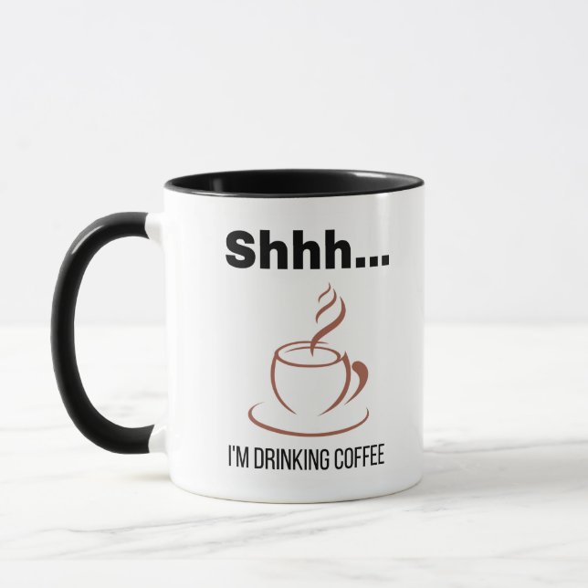 "Chut... Je suis ~Boire du café" Mug (Gauche)