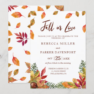 Chute amoureuse Feuilles d'automne faire-part de m