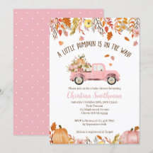 Chute Bébé Douche Invitations Pour Une Fille