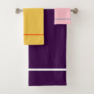 Chute Corn rose jaune violet rayures géométriques