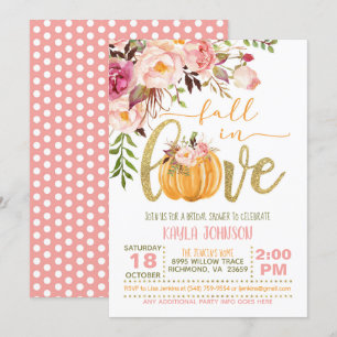 Chute d'amour Invitation à la douche nuptiale - PD