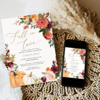 Chute d'amour Invitation de douche nuptiale, Citro