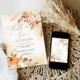 Chute d'amour Invitation de douche nuptiale, Citro
