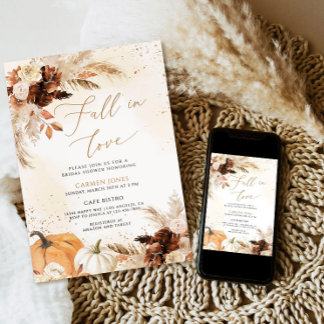 Chute d'amour Invitation de douche nuptiale, Flora