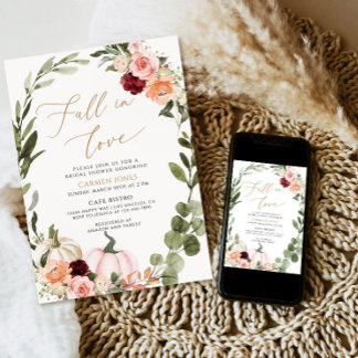 Chute d'amour Invitation de douche nuptiale, Flora