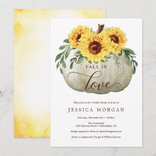 Chute dans l'amour Sunflowers Invitations de douch