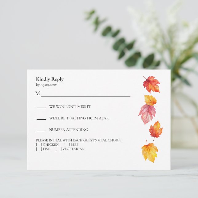 Chute de la réponse Mariage Feuille à l'automne mo (Debout devant)