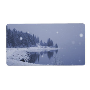 Chute de neige au bord de la mer