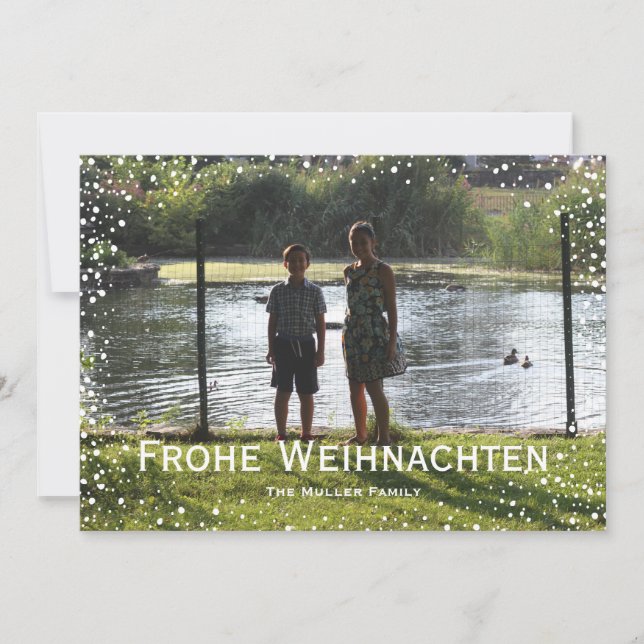 Chute de neige en photo complète Carte personnalis (Devant)