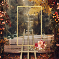 Chute dorée Terracotta Floral Bienvenue