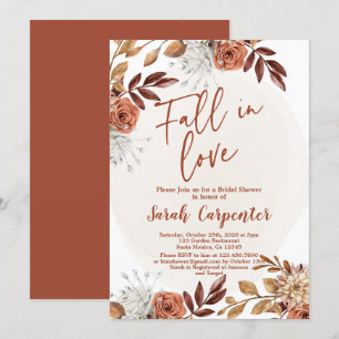 Chute en amour Automne nuptiale douche Invitation