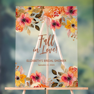 Chute en amour Fête des mariées florale Bienvenue