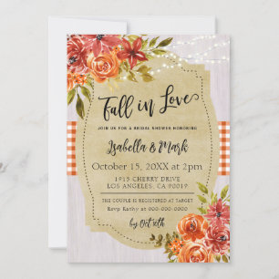 Chute en amour Invitation à la douche nuptiale