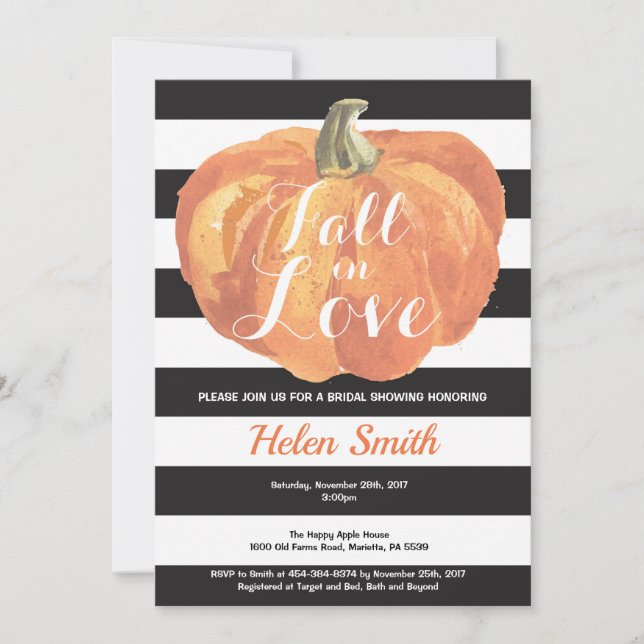 Chute en amour Invitation à la douche nuptiale (Devant)