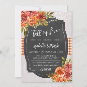 Chute en amour Invitation à la douche nuptiale