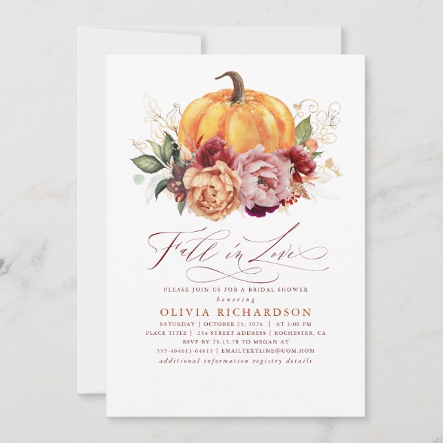 Chute en amour Invitation à la douche nuptiale (Devant)