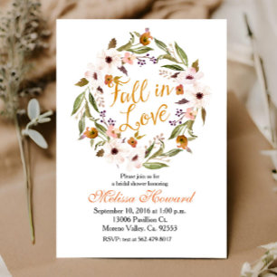 Chute en amour Invitation à la douche nuptiale