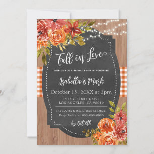 Chute en amour Invitation à la douche nuptiale