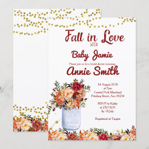 Chute en amour Invitation à la douche nuptiale