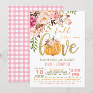 Chute en amour Invitation à la douche nuptiale