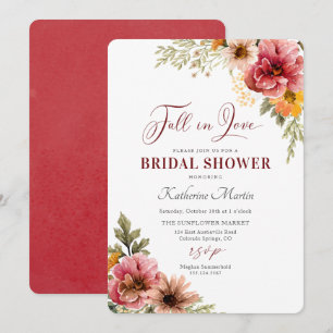 Chute en Amour Invitation de la douche nuptiale