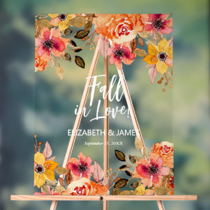 Chute en amour Mariage Floral Bienvenue