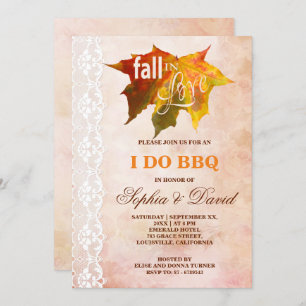Chute en amour Mariage I DO BBQ Invitation