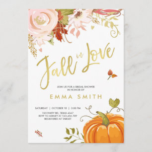 Chute en Amour Nuptiale invitation Bébé Automne
