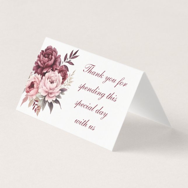 Chute Floral Aquarelle Bourgogne Mariage de pivoin (Front)