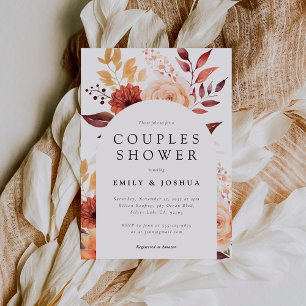 Chute Floral Boho Couples Douche Invitation