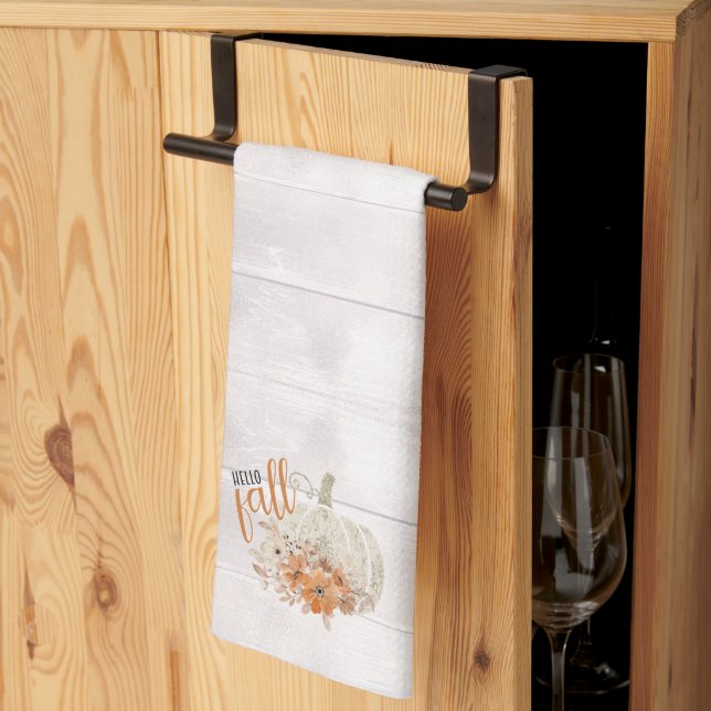 Chute Floral Citrouille serviette de cuisine (Pliage en tiers)