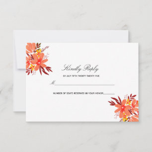 Chute Mariage Floral Orange Or Tan Wedding RSVP